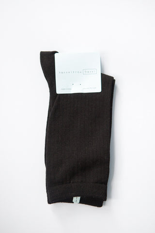 Hansel From Basel Rib Silk Black Crew Sock