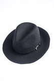 Black Wide Brim Buckle Hat