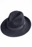 Black Wool Floppy Fedora Hat