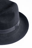 Black Wool Floppy Fedora Hat